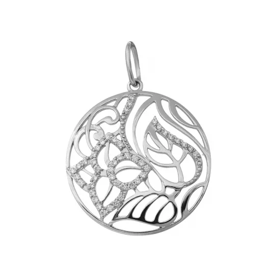Подвеска с фианитом из серебра