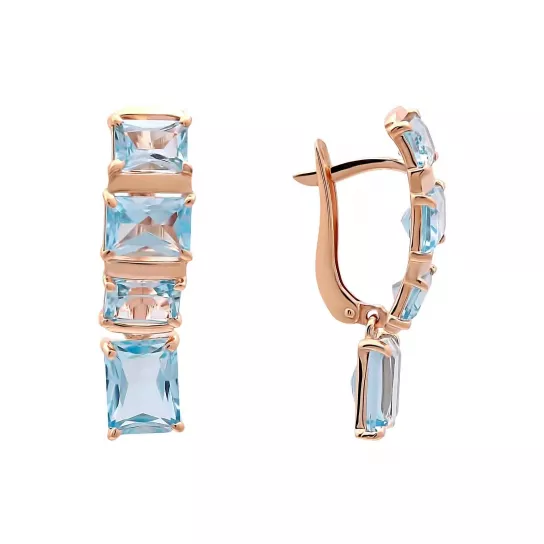 Серьги с топазом из золота