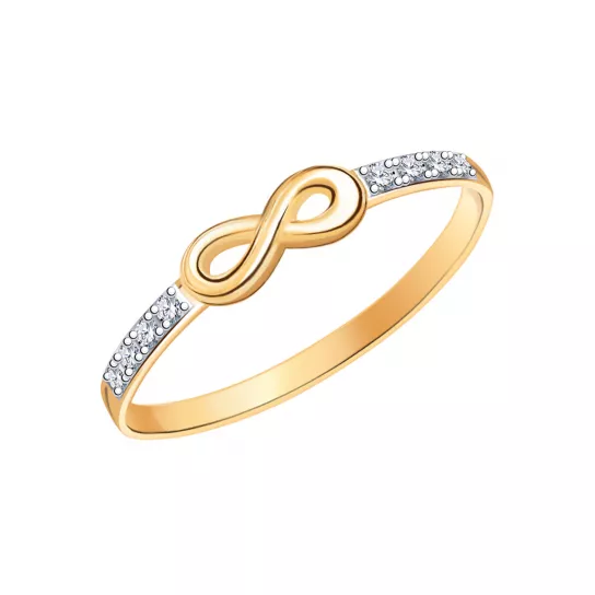 Кольцо с фианитом из золота