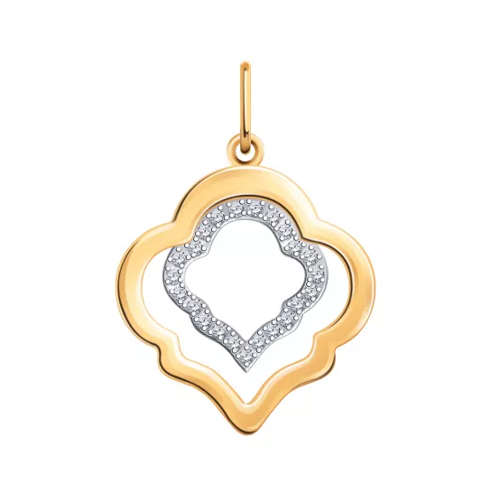 Подвеска с фианитом из золота