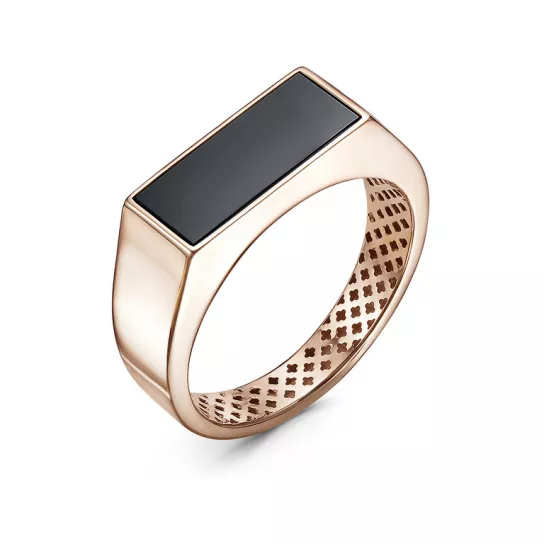 Кольцо-печатка с ониксом из золота