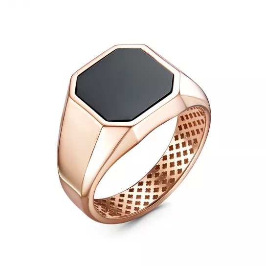 Кольцо-печатка с ониксом из золота