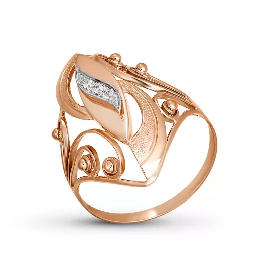 Кольцо с фианитом из золота