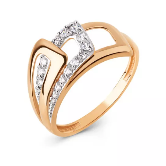 Кольцо с фианитом из золота