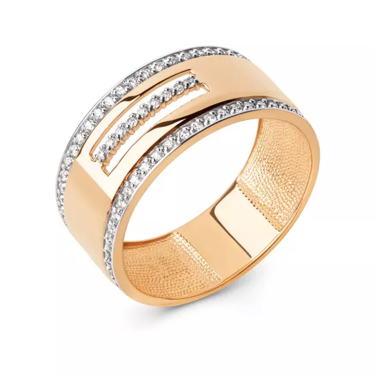 Кольцо с фианитом из золота