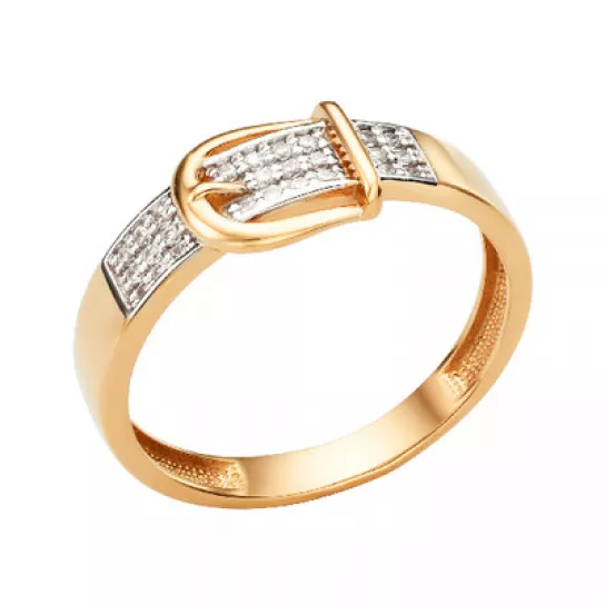Кольцо с фианитом из золота
