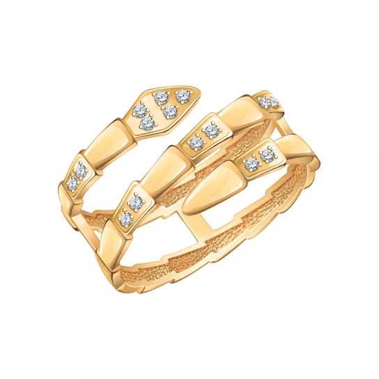 Кольцо с фианитом из золота