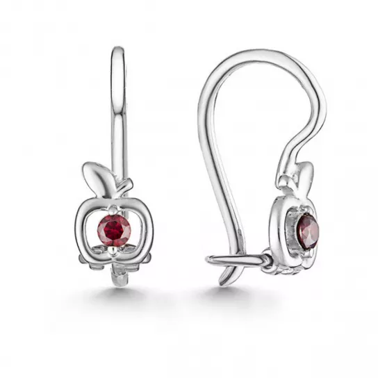 Серьги с фианитом из серебра