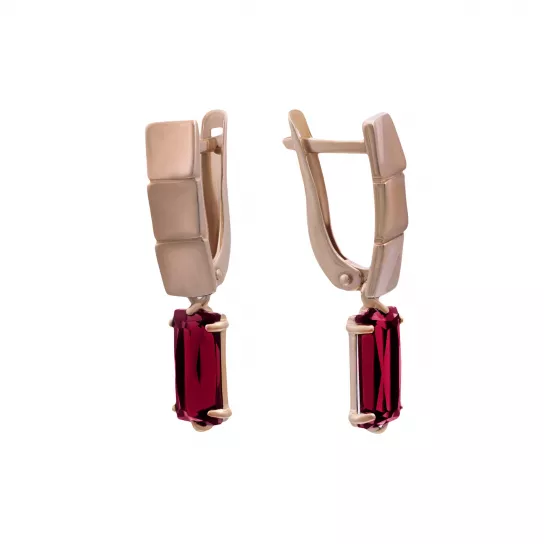 Серьги с гранатом из золота