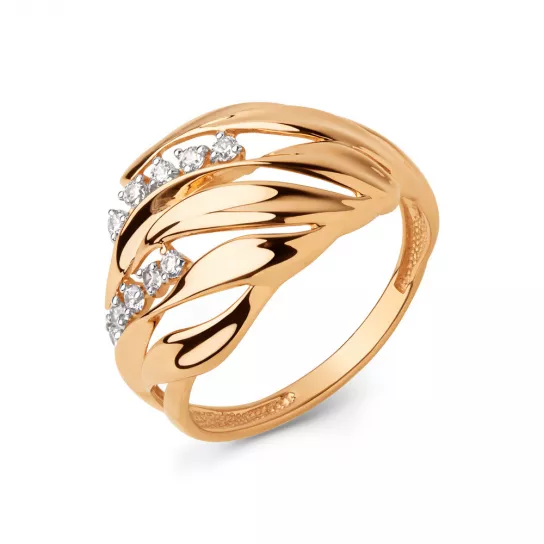 Кольцо с фианитом из золота