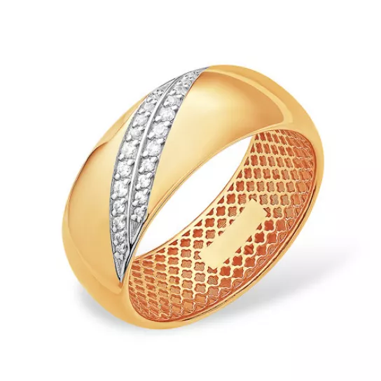 Кольцо с фианитом из золота