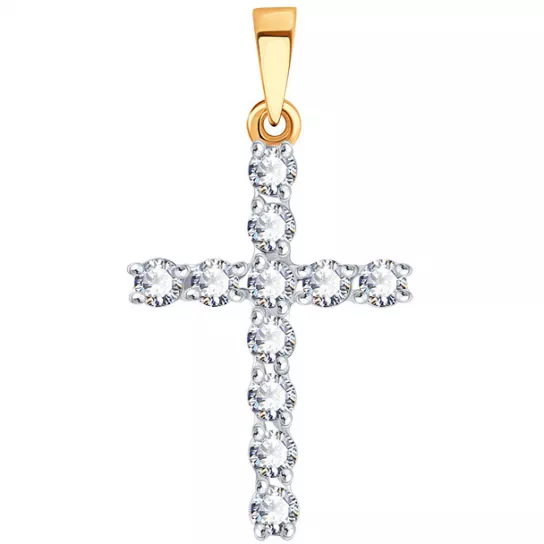 Крест с бриллиантами из золота