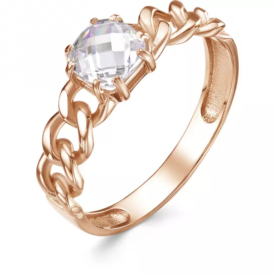 Кольцо с фианитом из золота