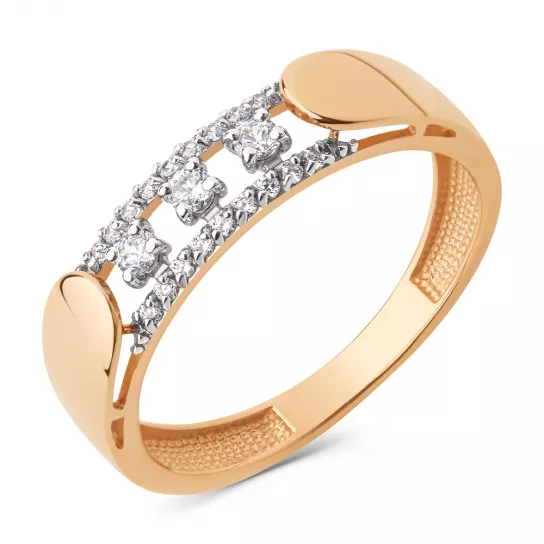 Кольцо с фианитом из золота