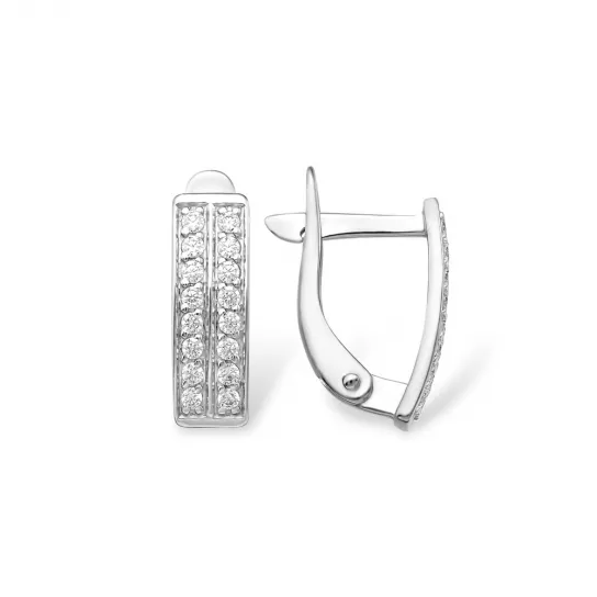 Серьги с фианитом из серебра