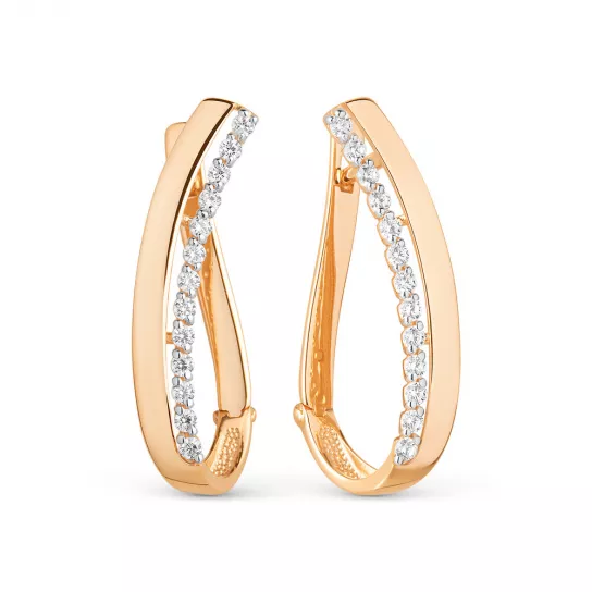 Серьги с фианитом из золота