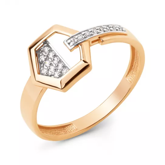 Кольцо с фианитом из золота