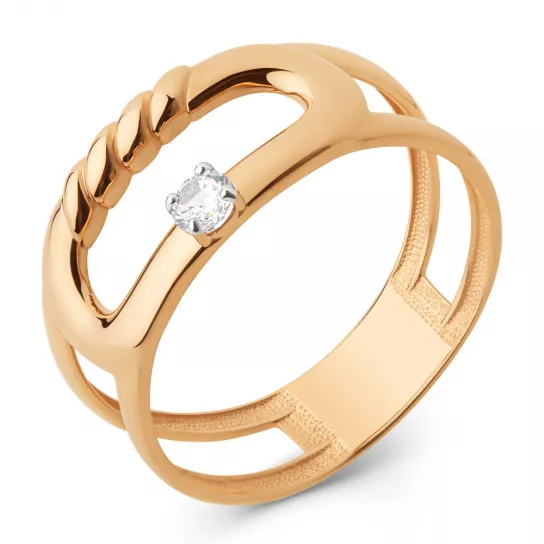 Кольцо с фианитом из золота