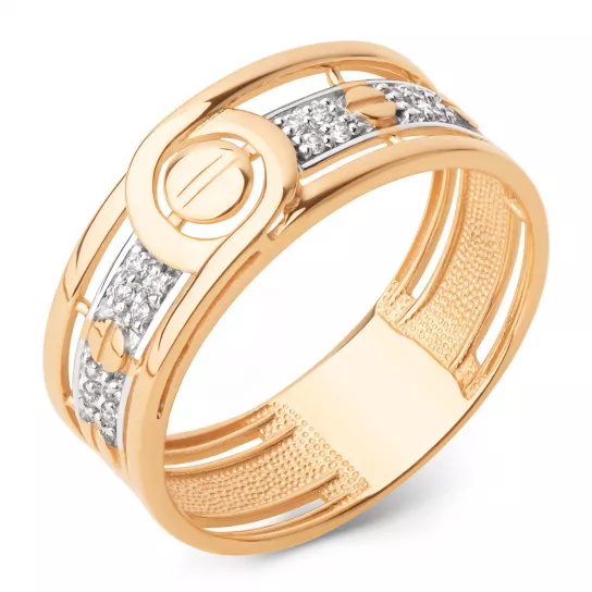 Кольцо с фианитом из золота