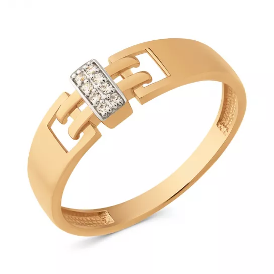 Кольцо с фианитом из золота