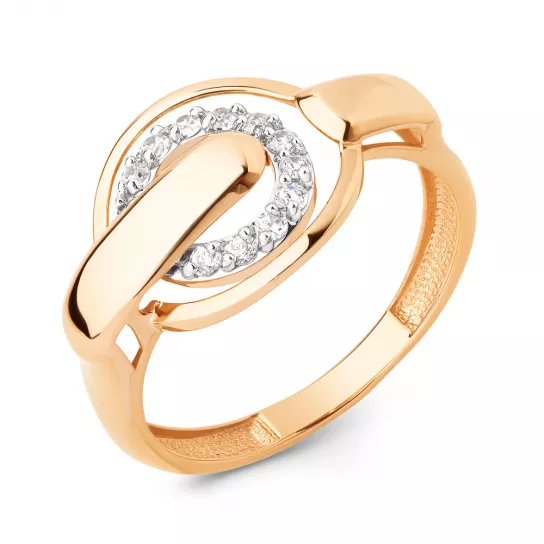 Кольцо с фианитом из золота