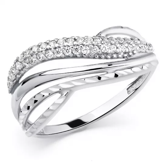 Кольцо с фианитом из серебра