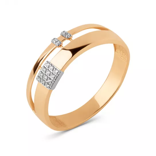 Кольцо с фианитом из золота