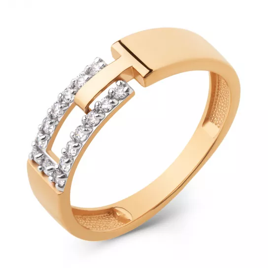 Кольцо с фианитом из золота