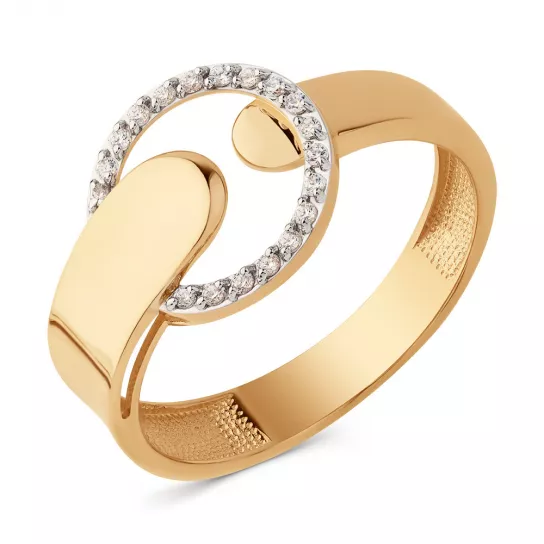 Кольцо с фианитом из золота