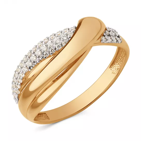 Кольцо с фианитом из золота