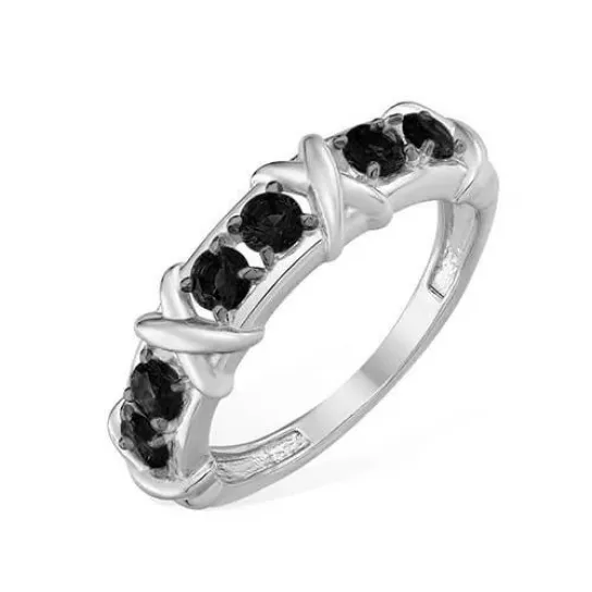 Кольцо с фианитом из серебра