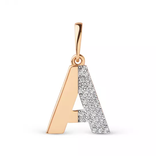 Подвеска с фианитом из золота