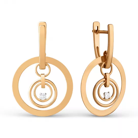 Серьги с фианитом из золота