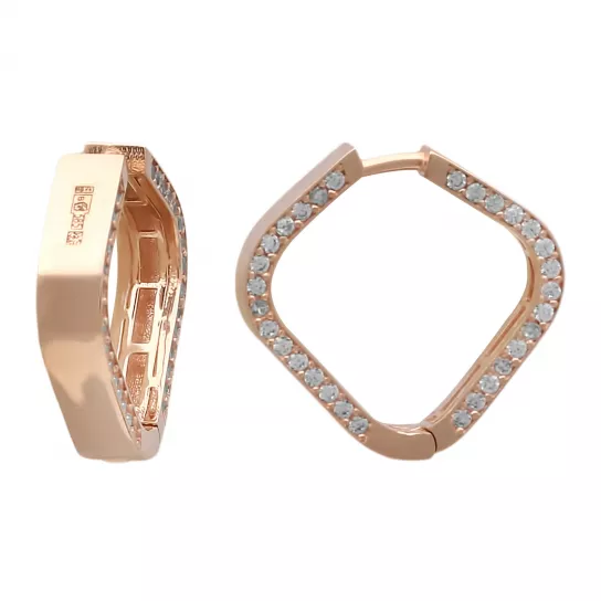 Серьги с фианитом из золота