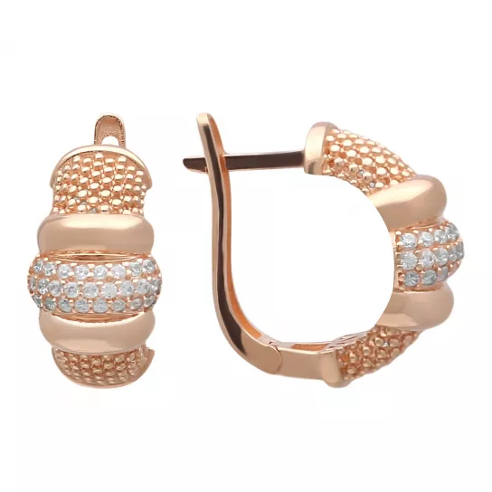 Серьги с фианитом из золота