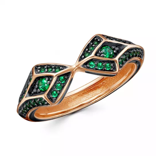 Кольцо с фианитом из золота