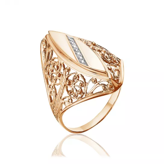 Кольцо с фианитом из золота